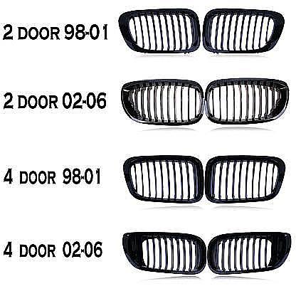 For BMW E46 3-Series 2-DR 4-DR Grill Grille 1997-2007