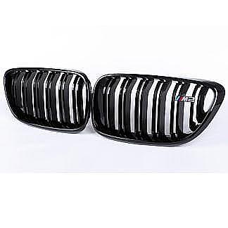 Dual Line Gloss Black Front Grill For BMW 2 Series F22 F23 F87 M2 M235i 2014+