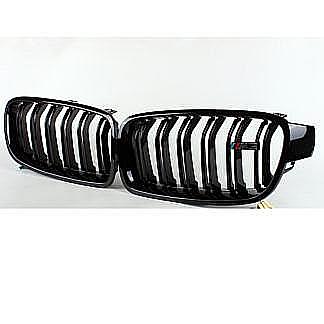 Pair Gloss Black Front Kidney Grille For BMW F30 F31 F35 3-SERIES Sedan 12-16 GS