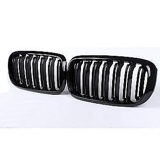 For BMW F15 F16 X5 X6 2014-2018 Gloss Black Dual Slats Front Kidney Grill Grille